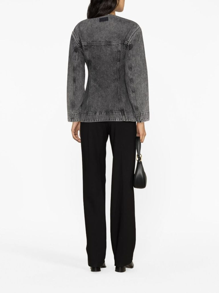 Grey Faded Denim Blazer