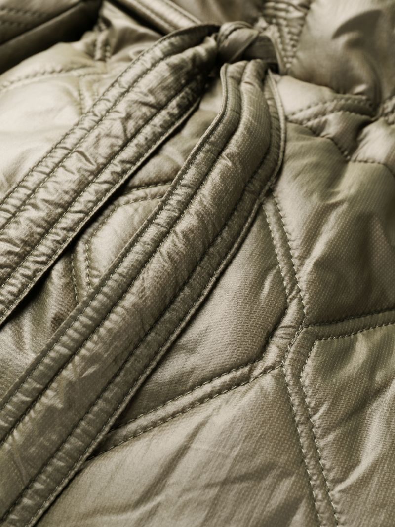 Green Zip-up Quilted Coat