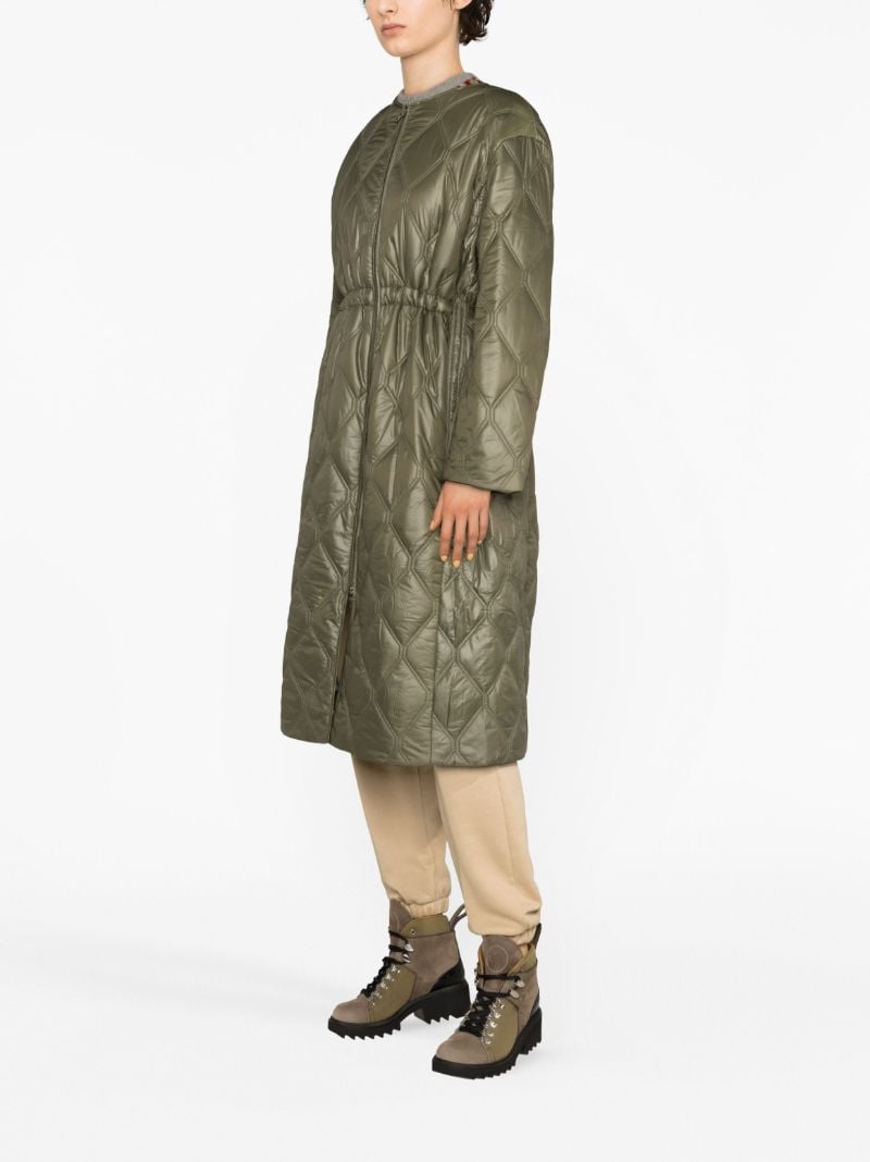 Green Zip-up Quilted Coat