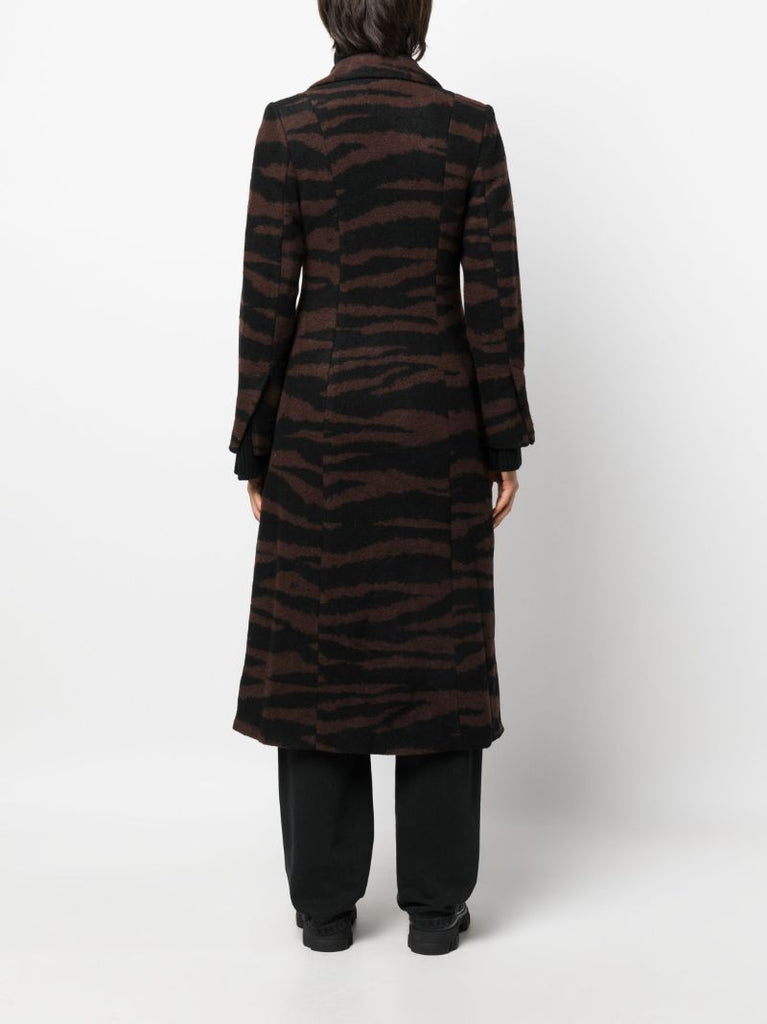 Black Tiger-jacquard Coat