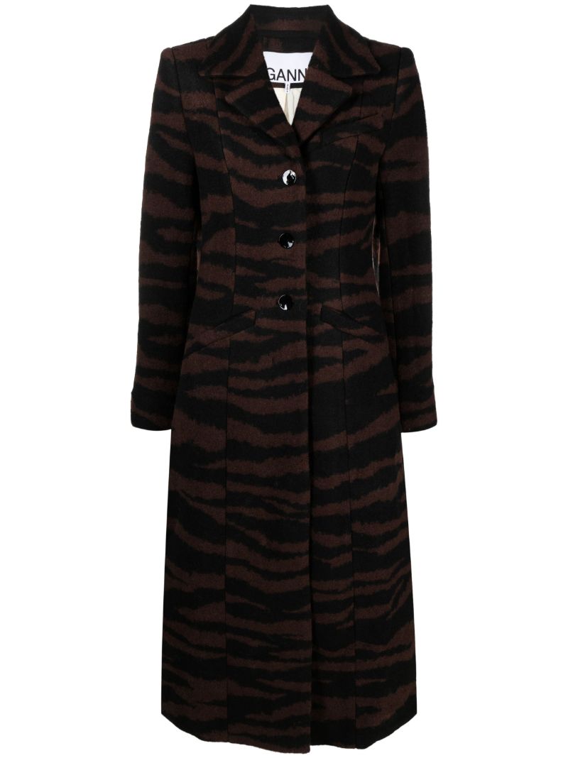 Black Tiger-jacquard Coat