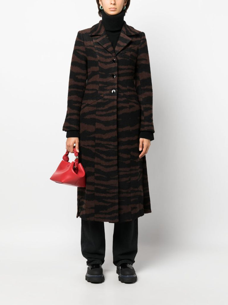 Black Tiger-jacquard Coat
