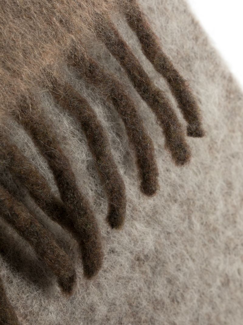 Brown Logo Embroidered Scarf
