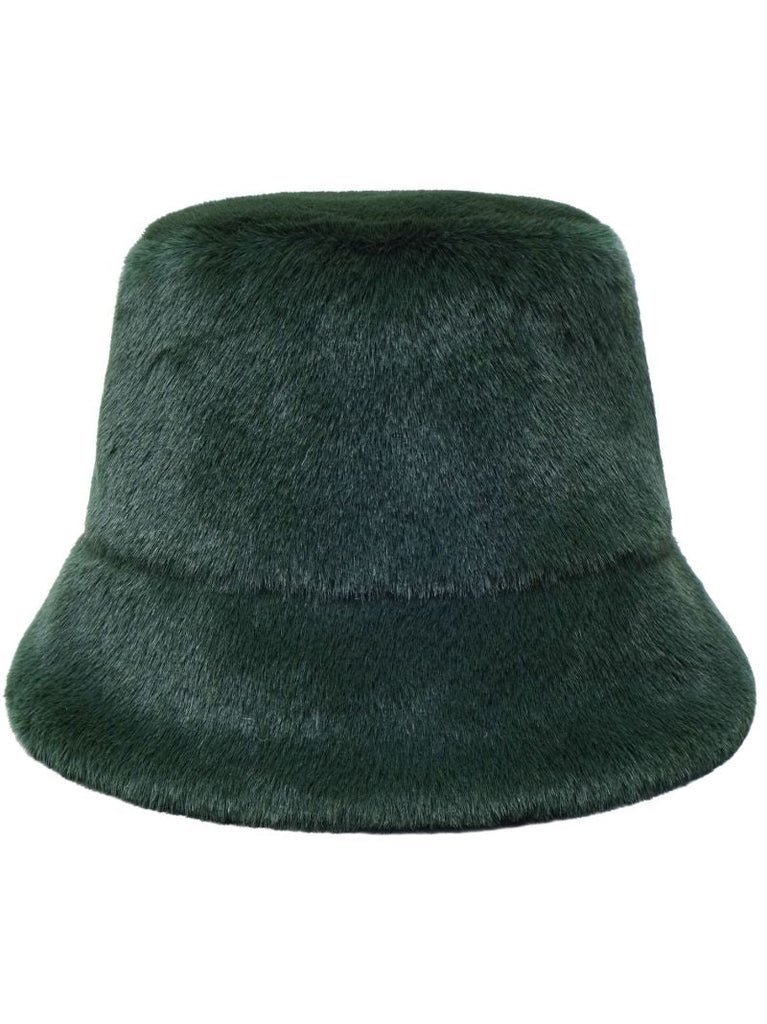 Green Faux Fur Bucket Hat