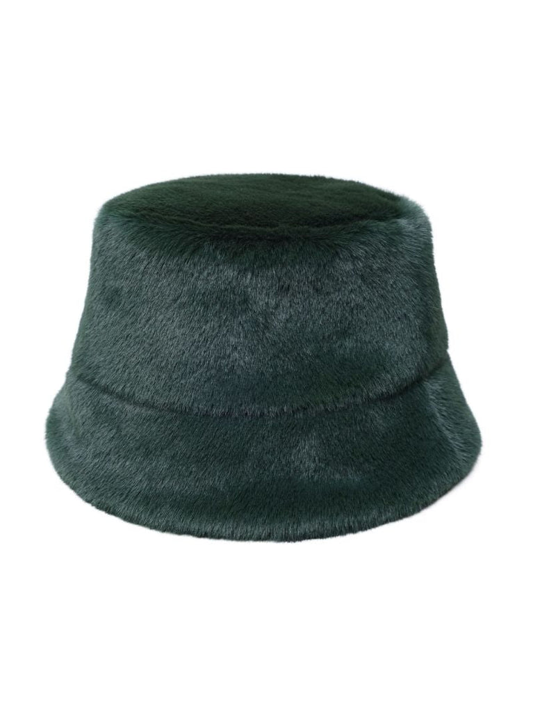 Green Faux Fur Bucket Hat