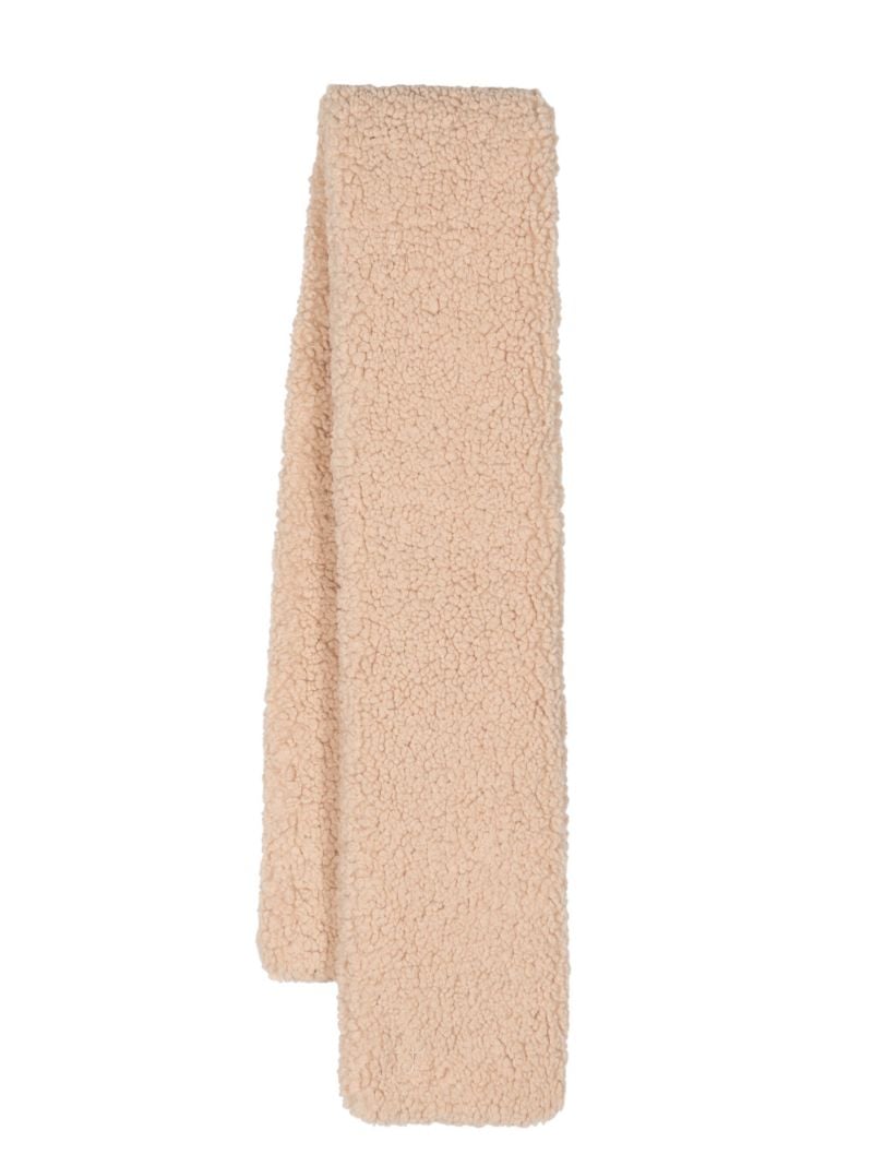 Neutral Faux-shearling Scarf