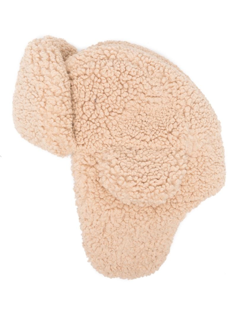 Neutral Shearling Aviator Hat