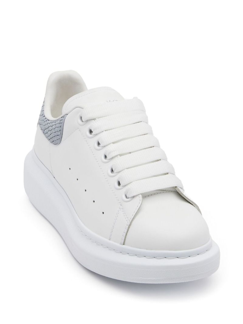 White Oversized Leather Sneakers