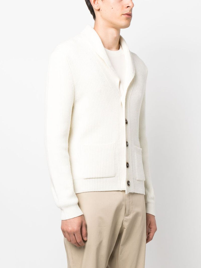 White Shawl-collar Cardigan