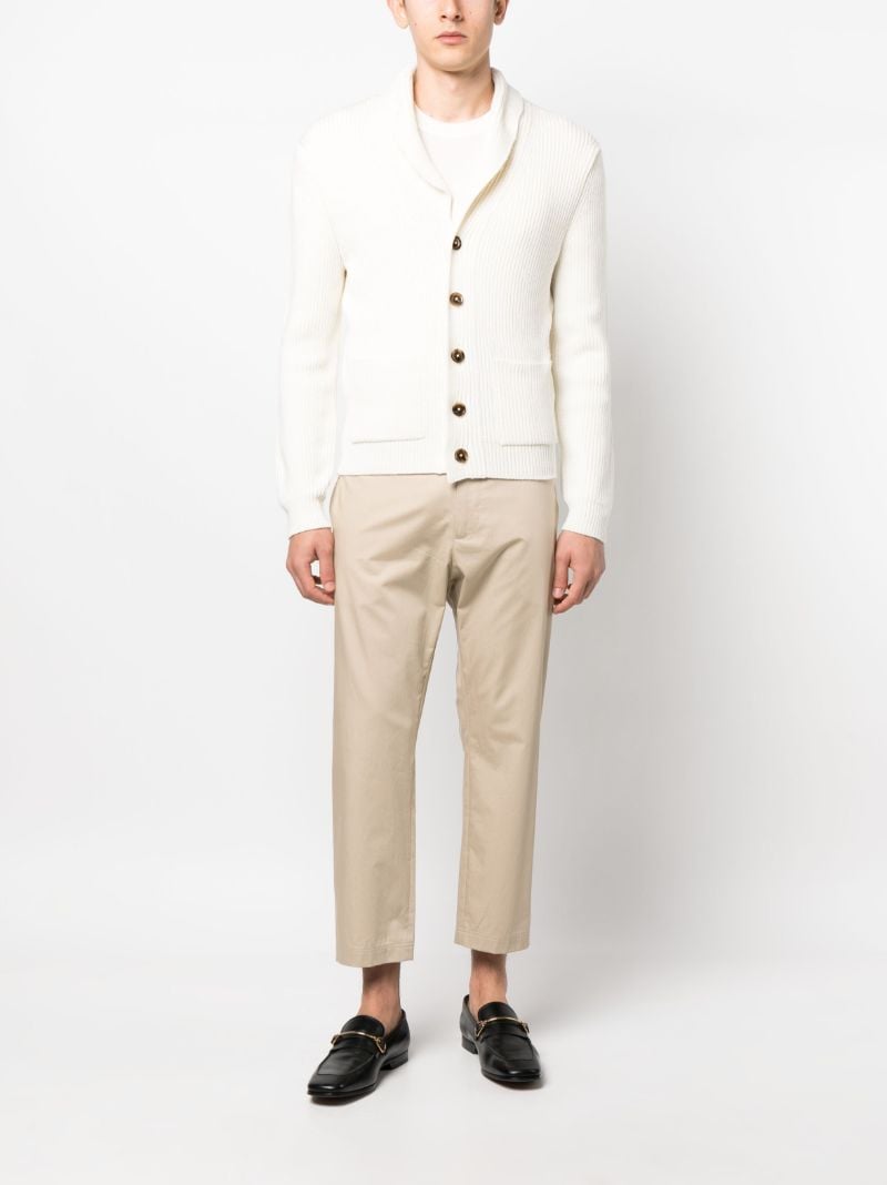 White Shawl-collar Cardigan