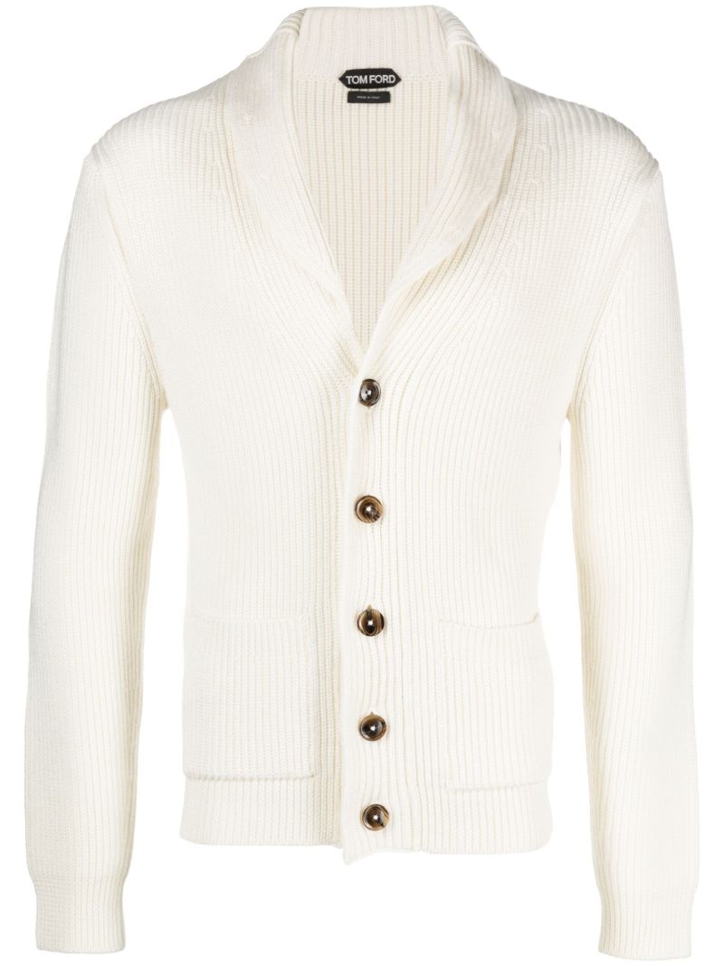 White Shawl-collar Cardigan