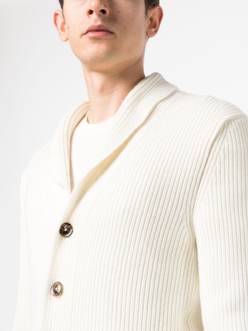 White Shawl-collar Cardigan