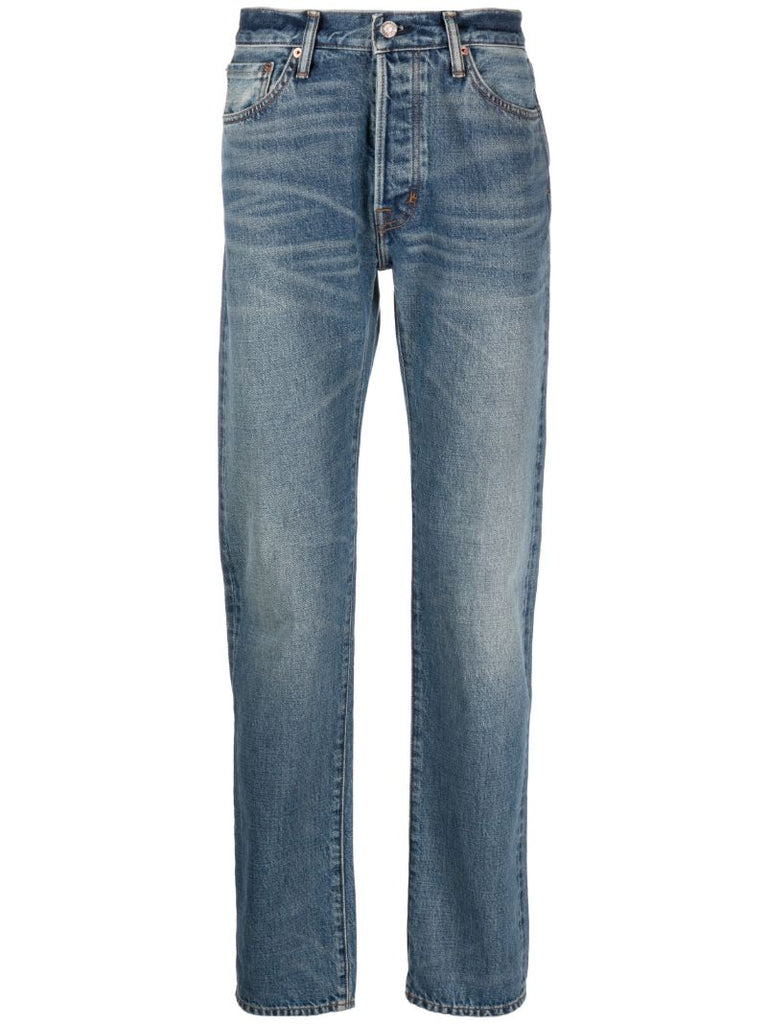 Blue Straight-leg Jeans