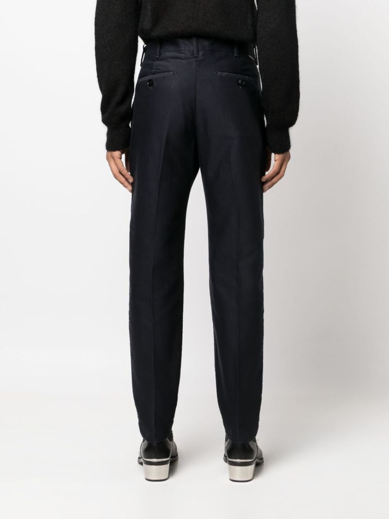 Blue Cotton  Straight Leg Trousers