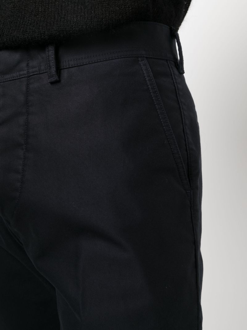 Blue Cotton  Straight Leg Trousers