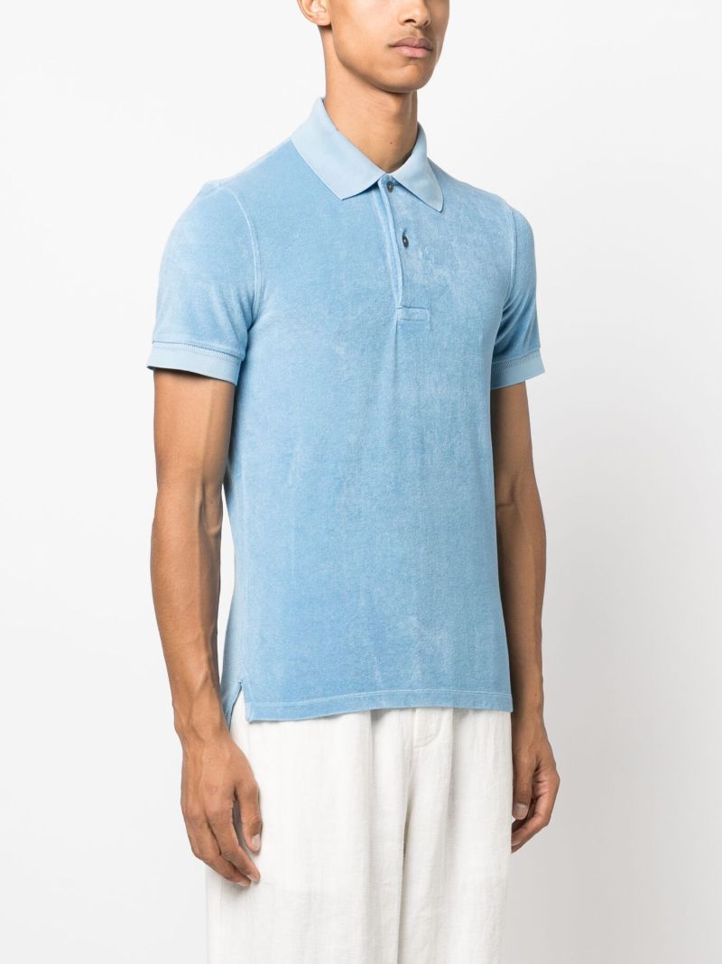 Blue Terry Cloth Polo Shirt