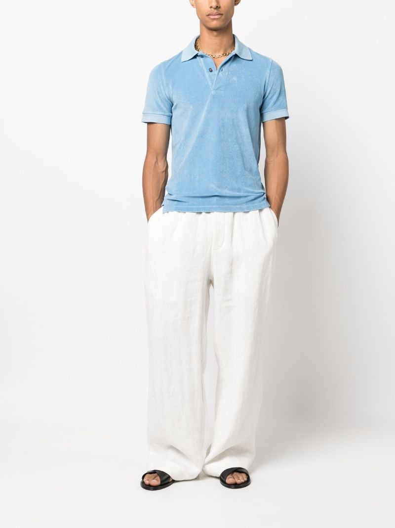 Blue Terry Cloth Polo Shirt