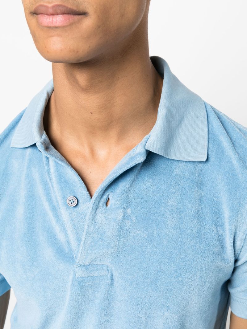 Blue Terry Cloth Polo Shirt