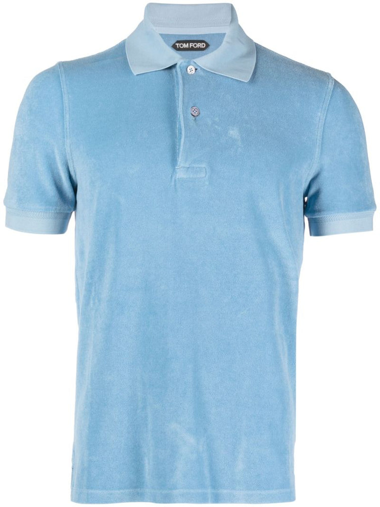 Blue Terry Cloth Polo Shirt