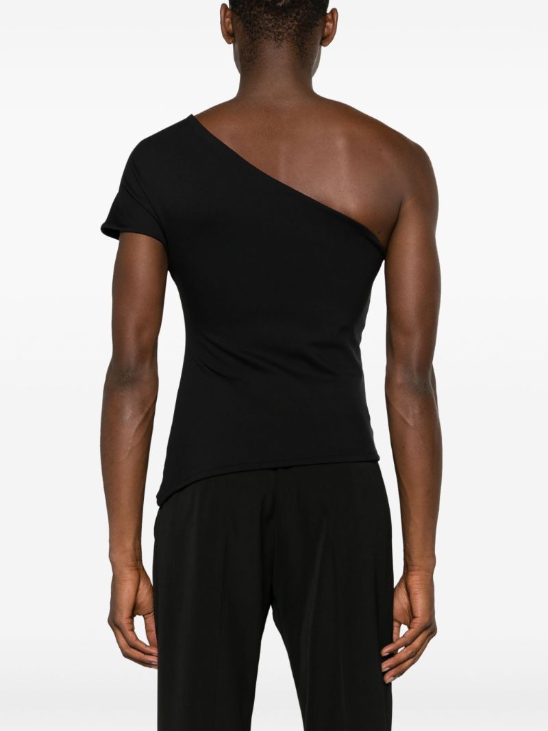 Black One-shoulder T-shirt