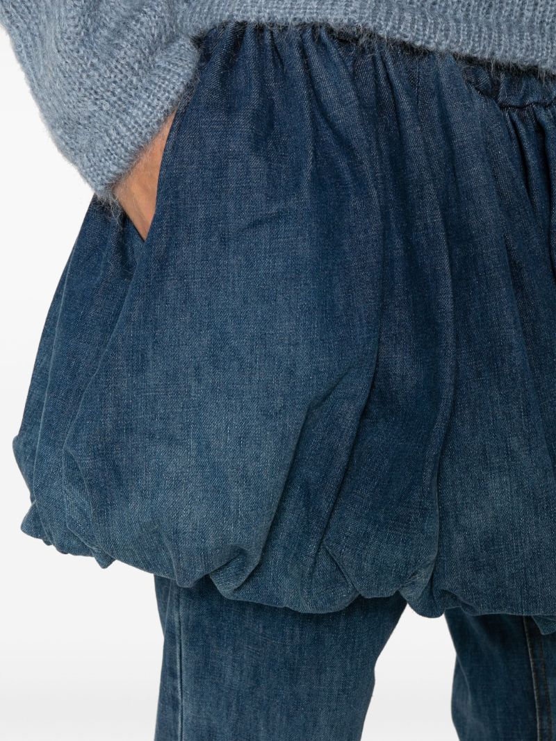 Blue Skirt Overlay Flared Jeans