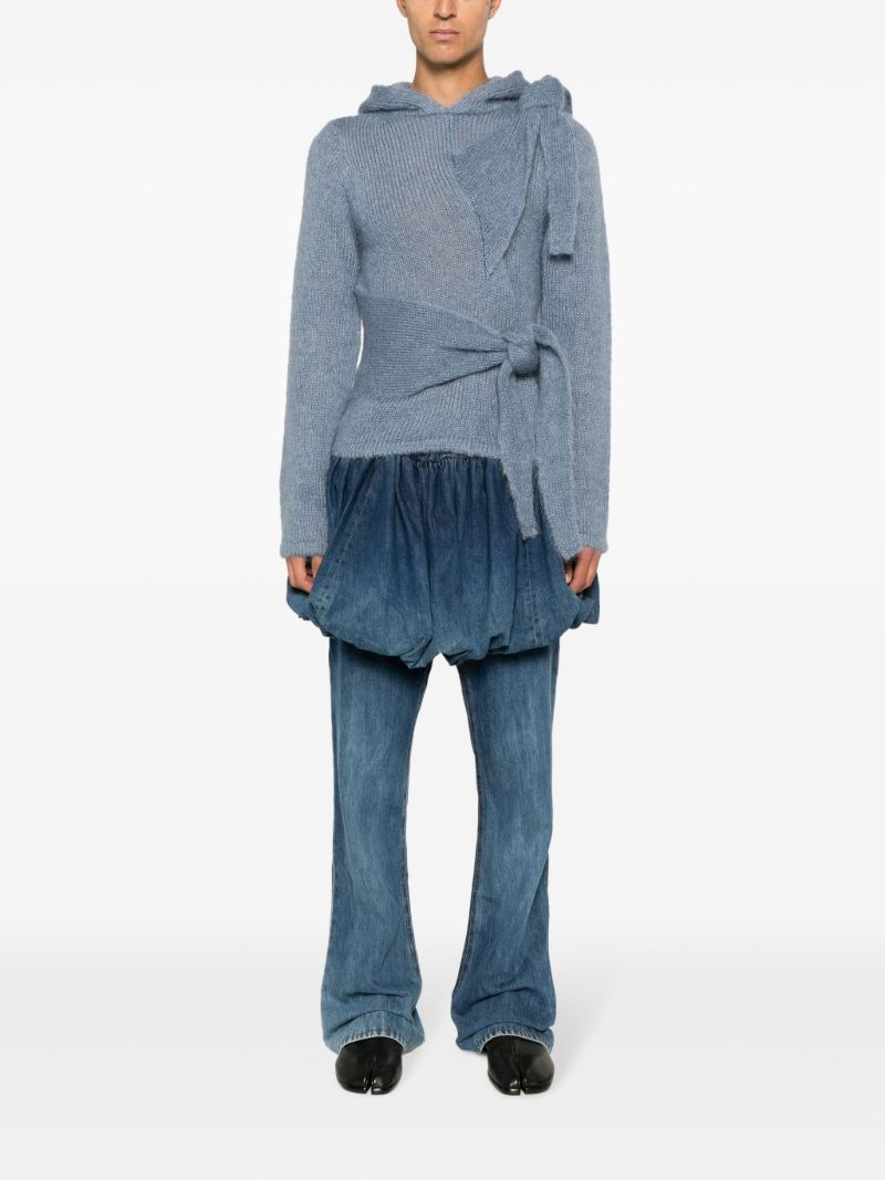 Blue Skirt Overlay Flared Jeans