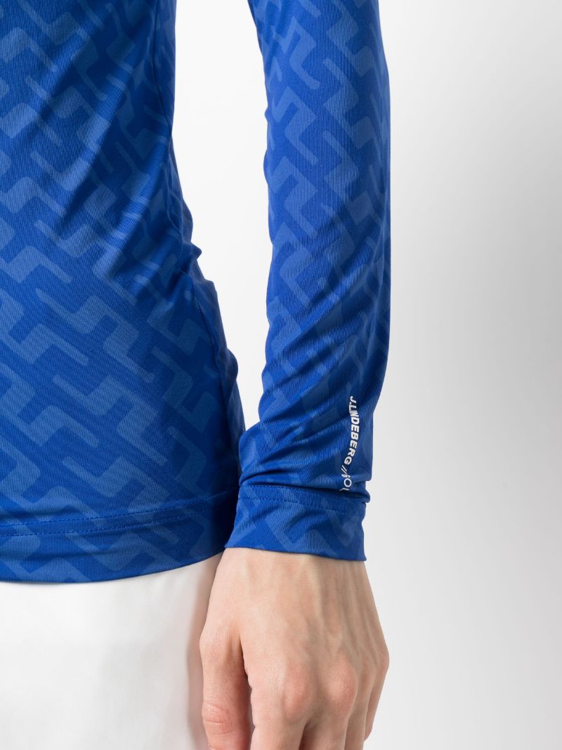 Blue Thor Long Sleeve Logo Print Top