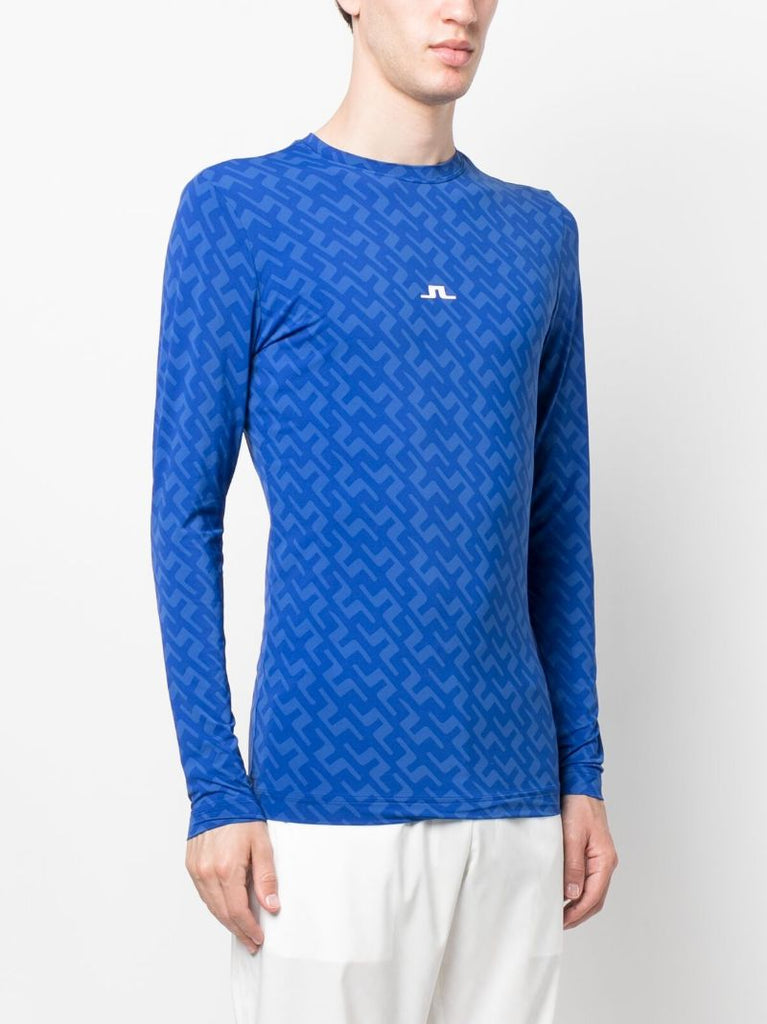 Blue Thor Long Sleeve Logo Print Top