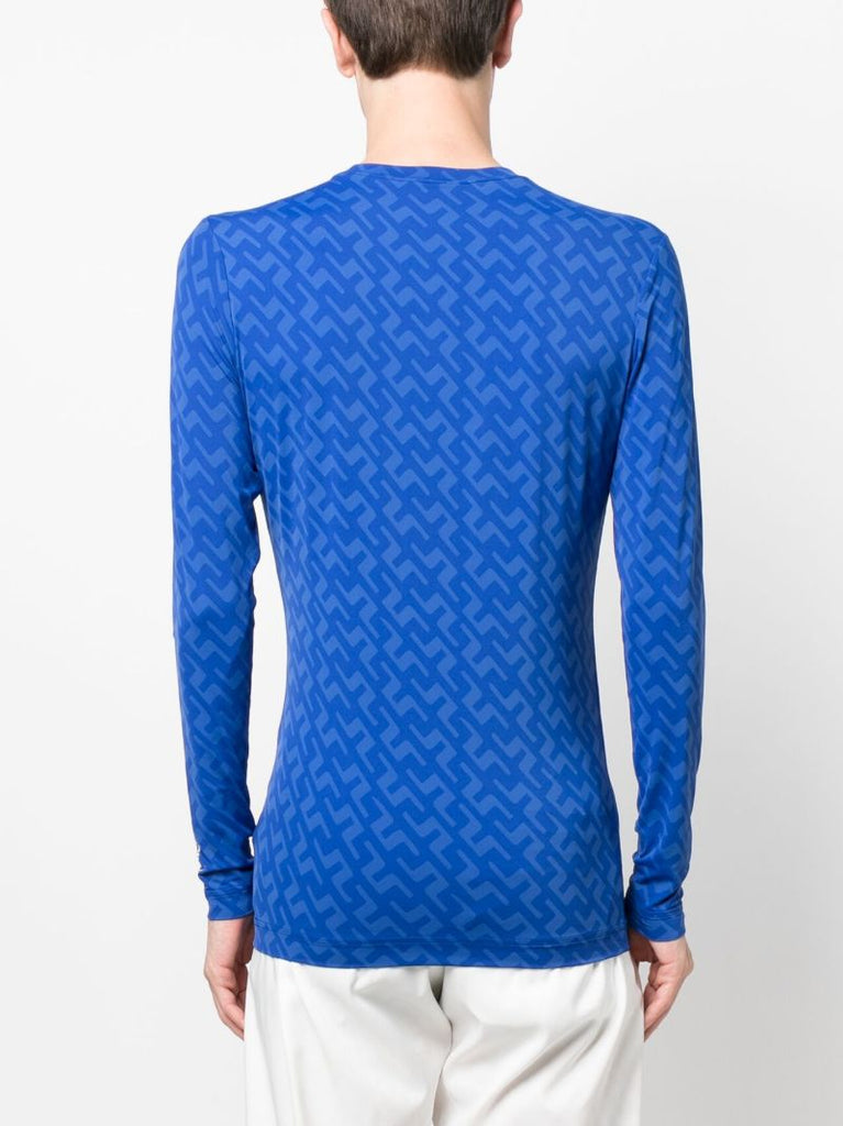 Blue Thor Long Sleeve Logo Print Top