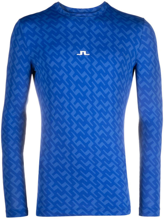 Blue Thor Long Sleeve Logo Print Top