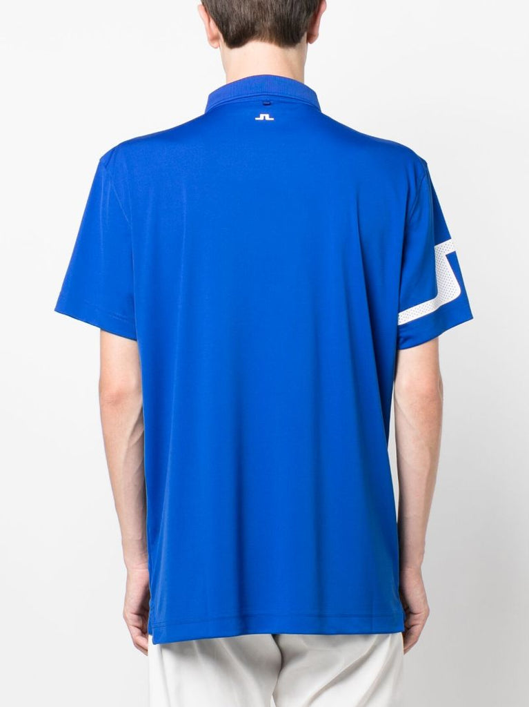 Blue Heath Logo Print Polo Shirt