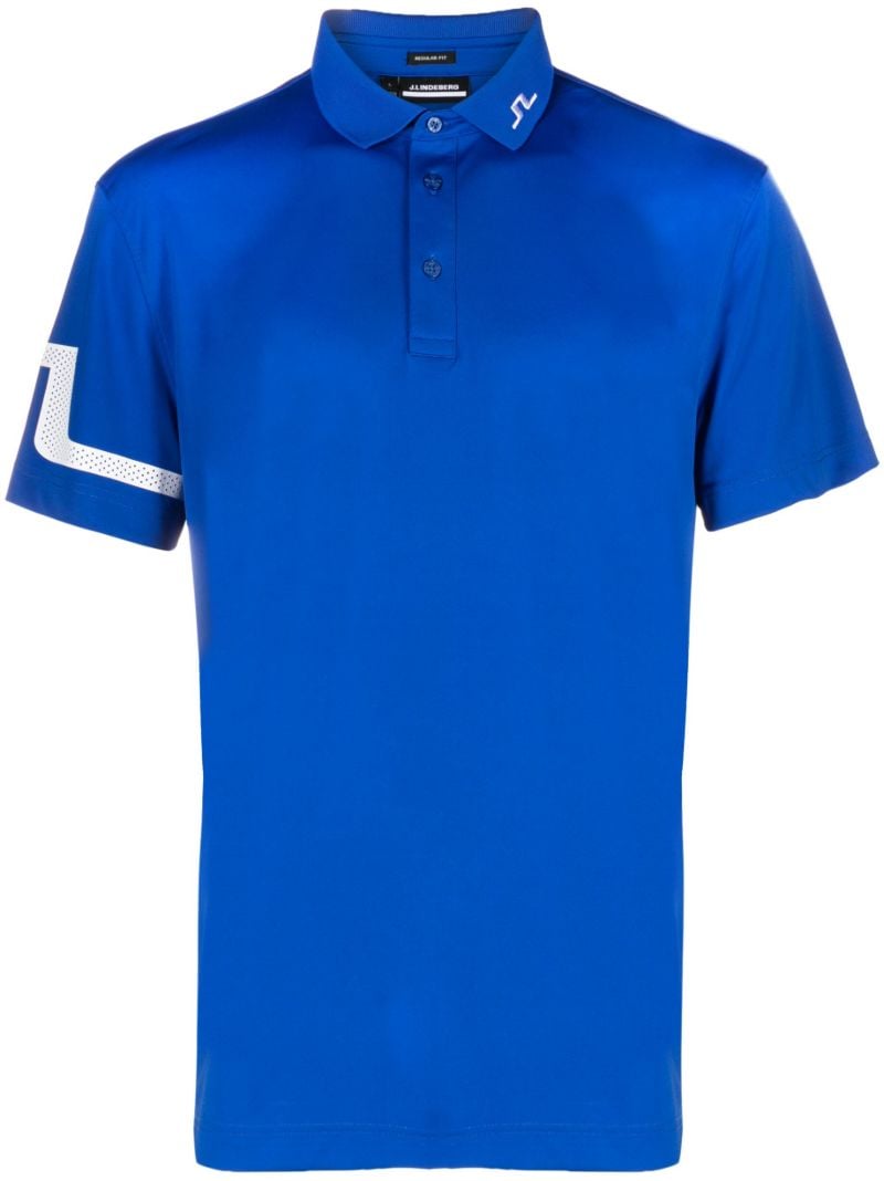 Blue Heath Logo Print Polo Shirt
