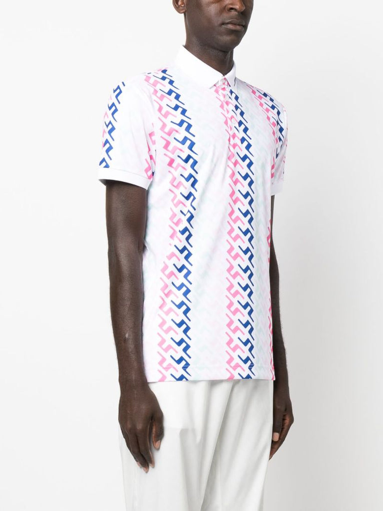 White Tour Tech Logo Print Polo Shirt