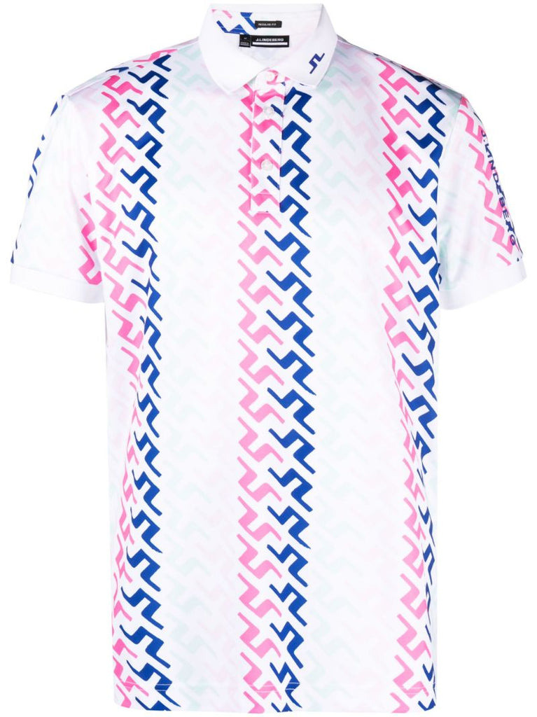 White Tour Tech Logo Print Polo Shirt