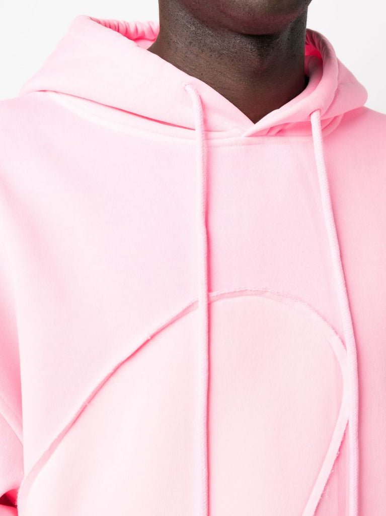 Pink Swirl Panelled Fleece Hoodie