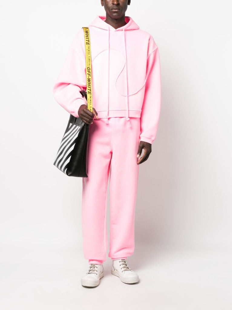 Pink Swirl Panelled Fleece Hoodie