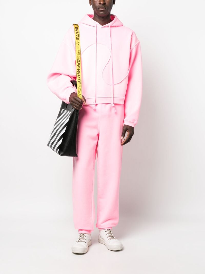 Pink Swirl Panelled Fleece Hoodie