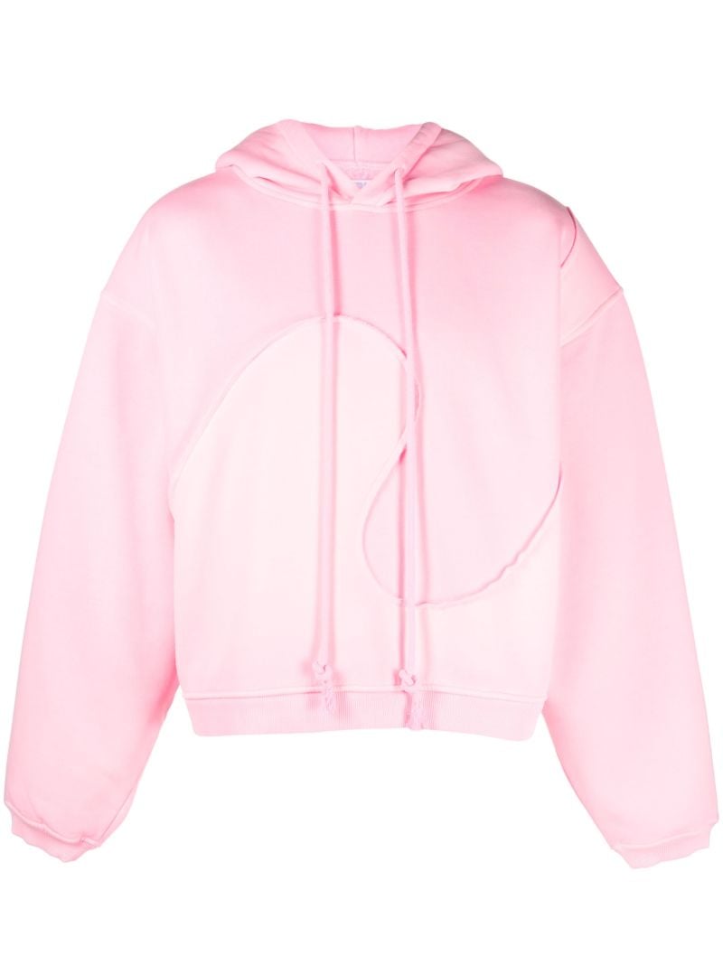 Pink Swirl Panelled Fleece Hoodie