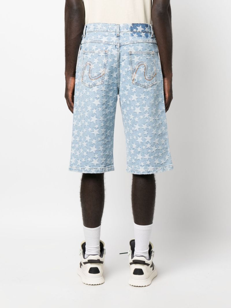 Blue Star Jacquard Denim Shorts