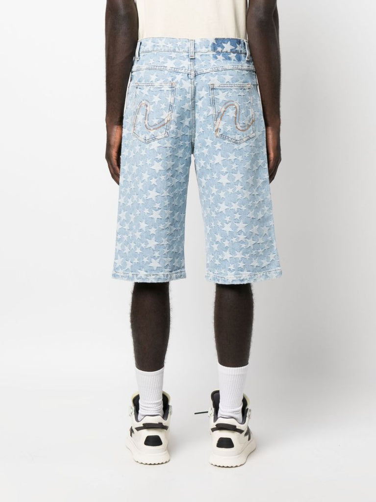 Blue Star Jacquard Denim Shorts