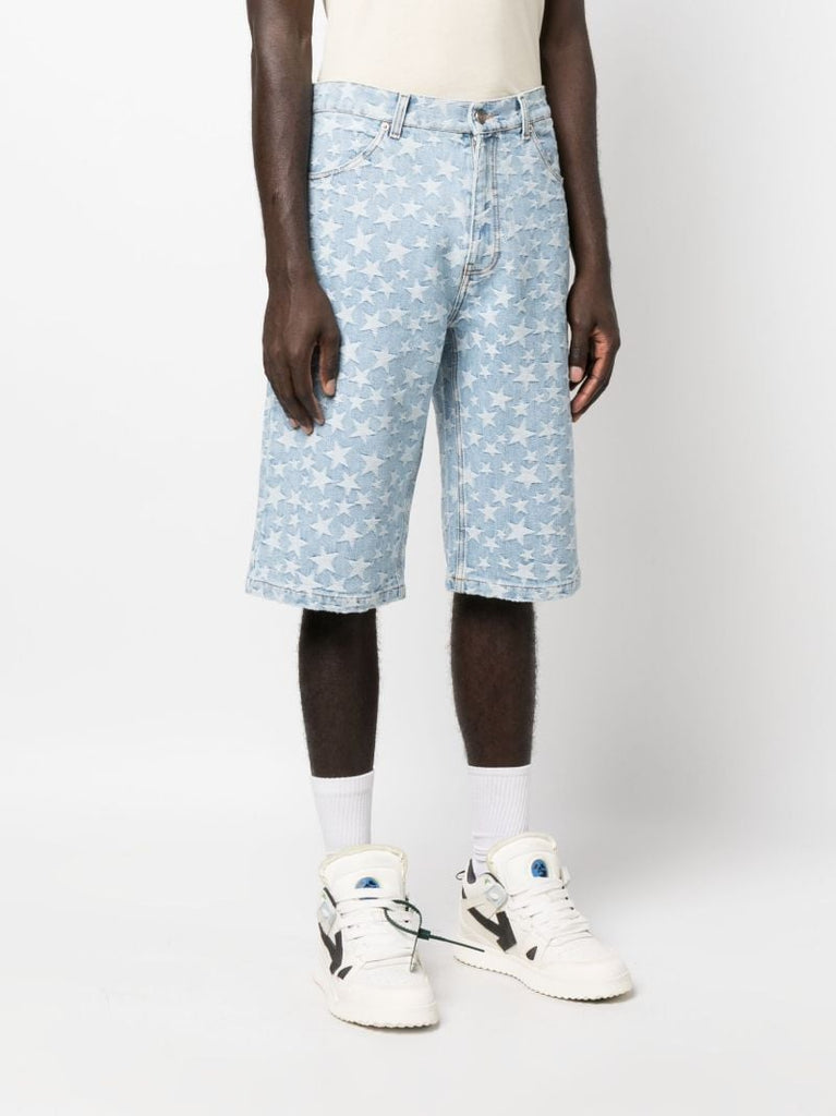 Blue Star Jacquard Denim Shorts