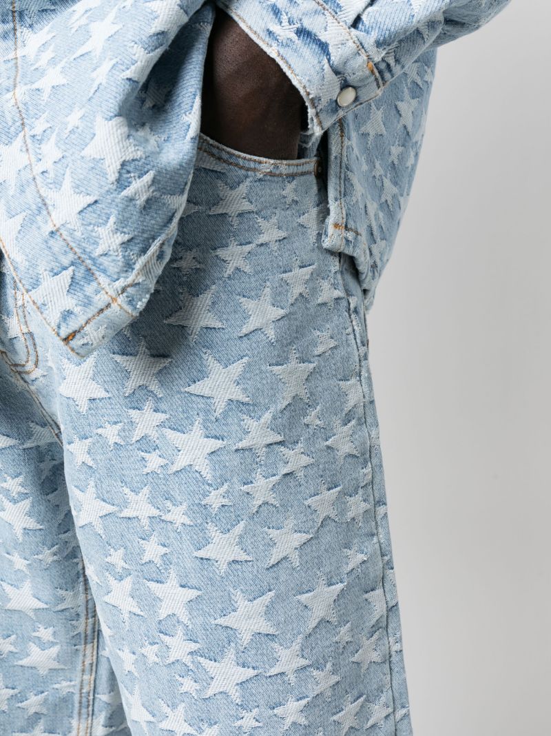 Blue Star Jacquard Denim Shorts
