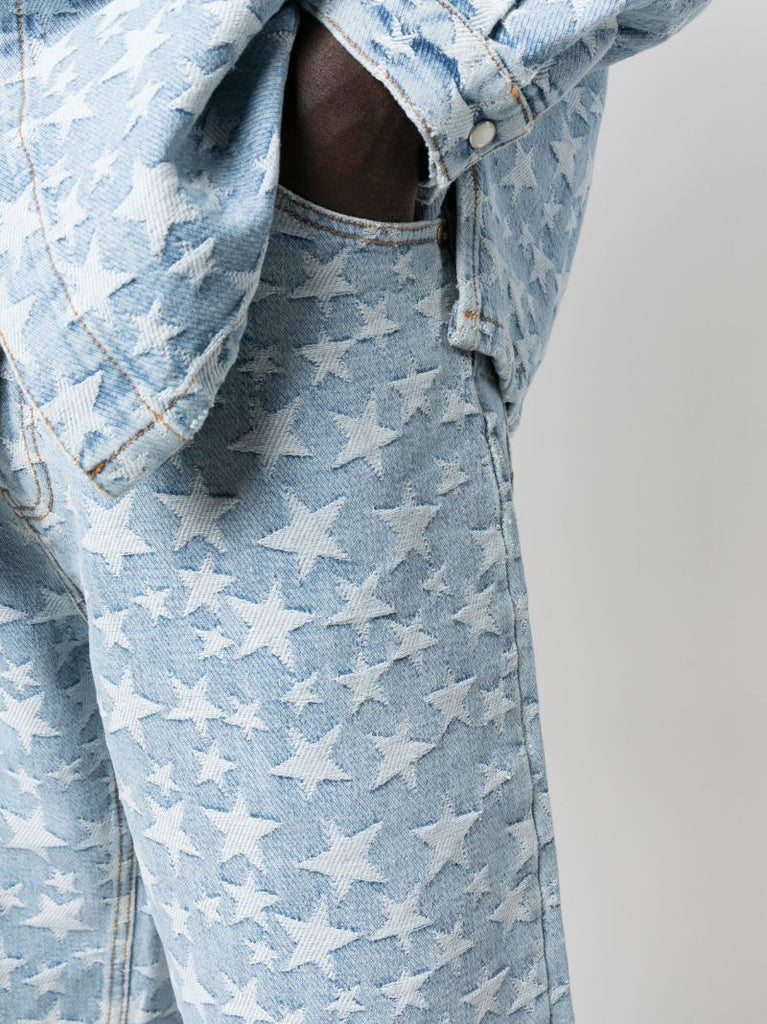 Blue Star Jacquard Denim Shorts