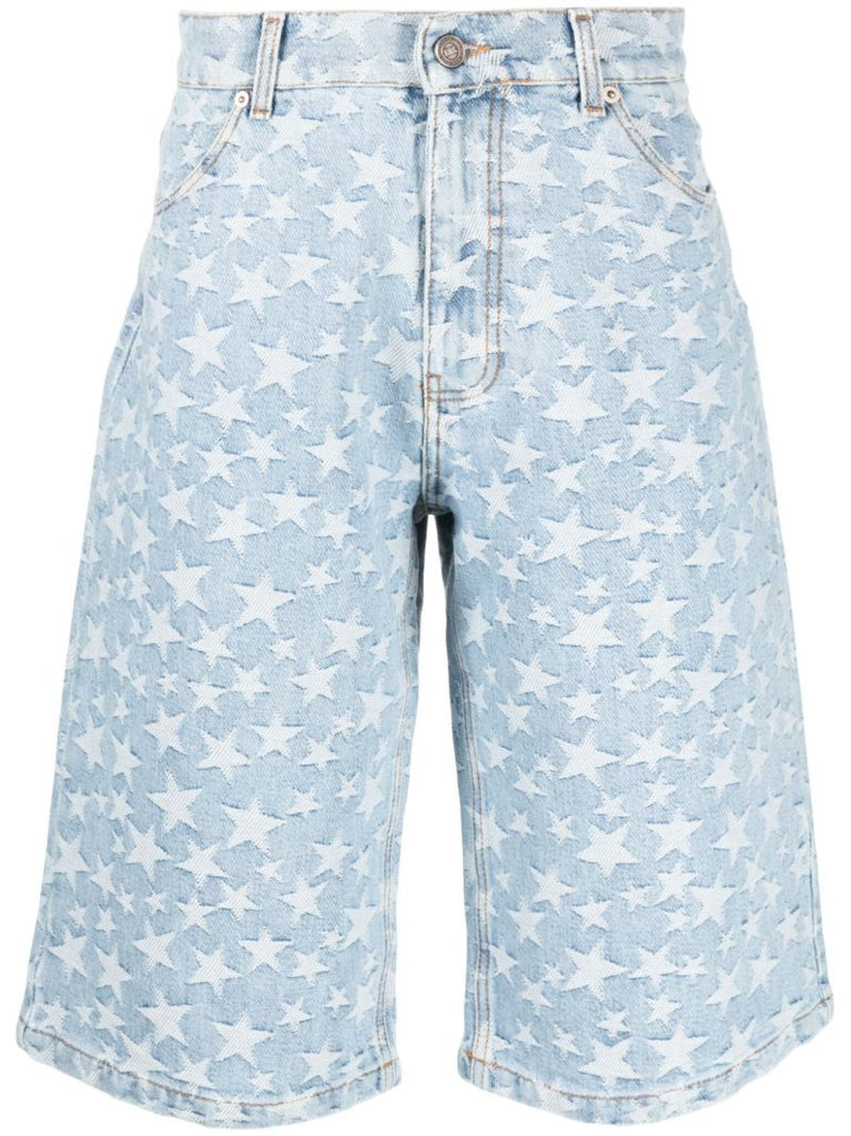 Blue Star Jacquard Denim Shorts