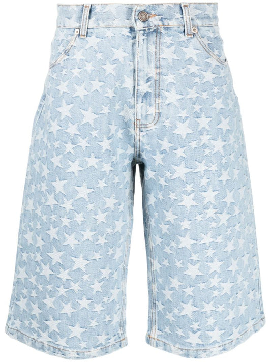 Blue Star Jacquard Denim Shorts