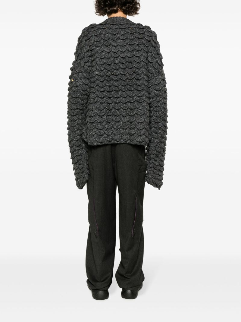 Grey Fraville Chunky-knit Sweater