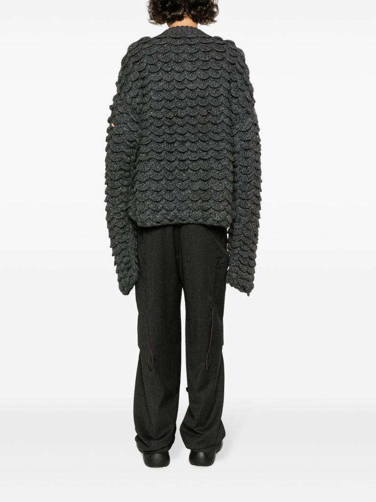 Grey Fraville Chunky-knit Sweater