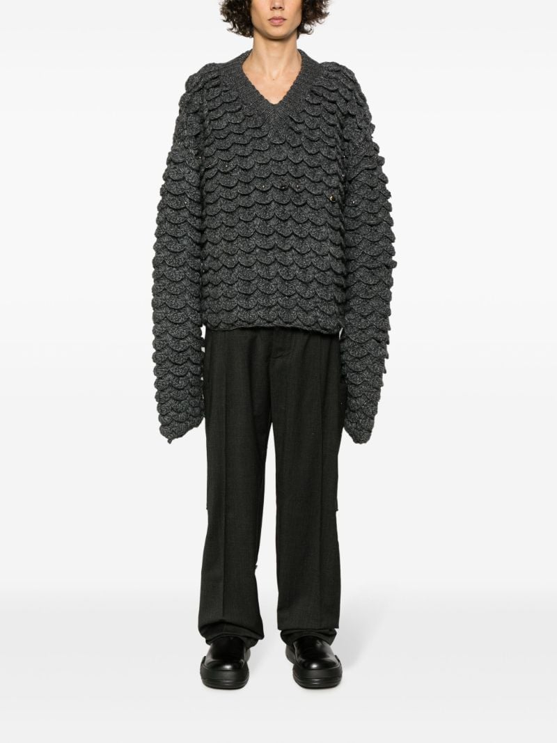 Grey Fraville Chunky-knit Sweater