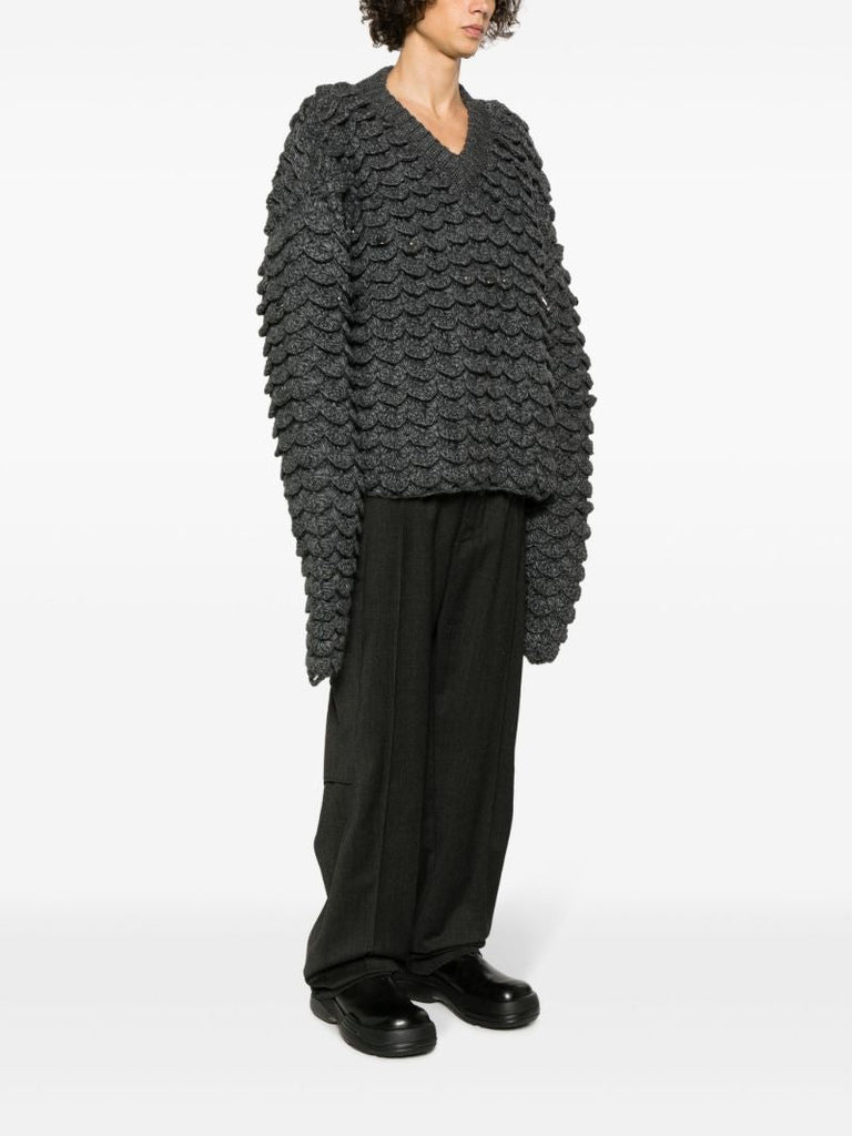 Grey Fraville Chunky-knit Sweater