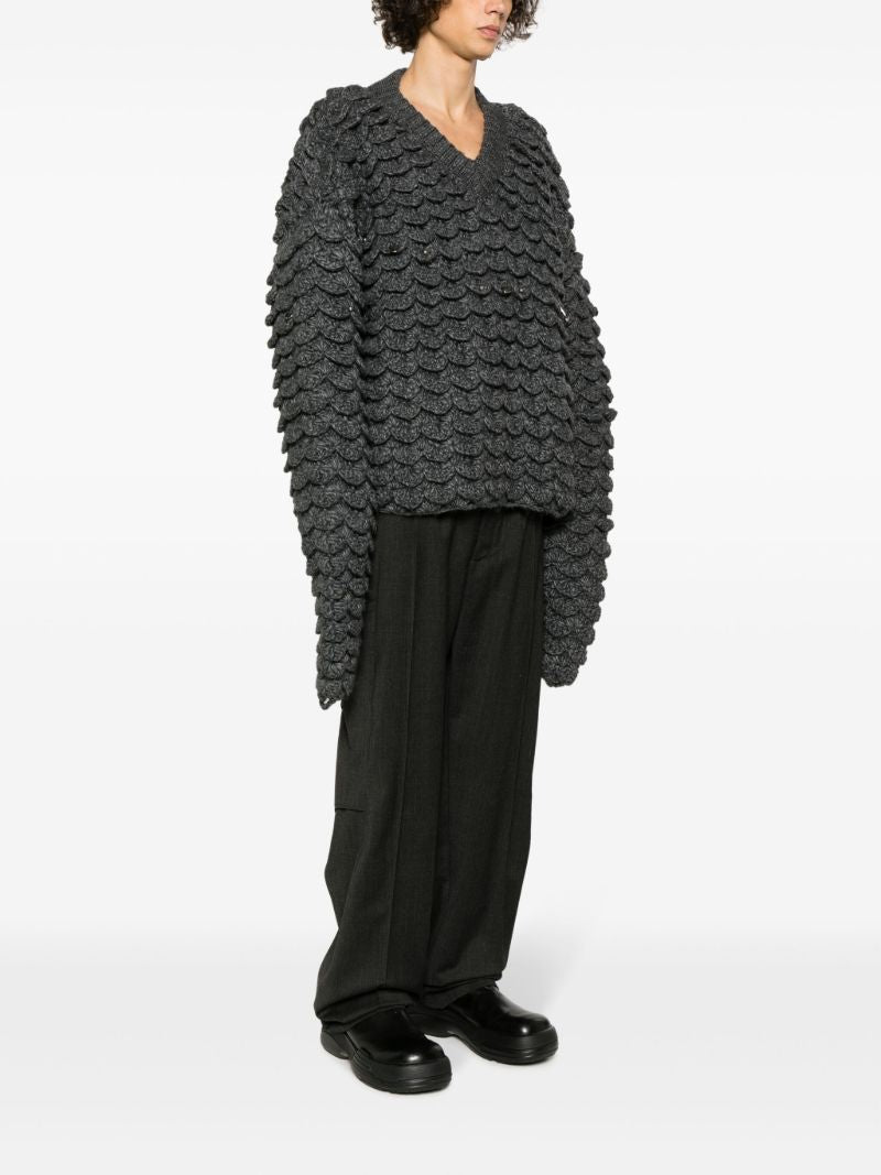 Grey Fraville Chunky-knit Sweater